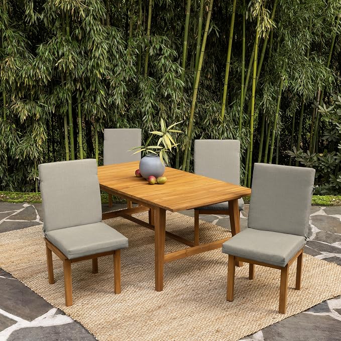 Arden 2-Pack earthFIBER Outdoor Patio Dining Chair Cushion, 20 x 44, Rain-Proof Seat Pad, Fade-Resistant Outdoor Cushion Sandbar Taupe Texture