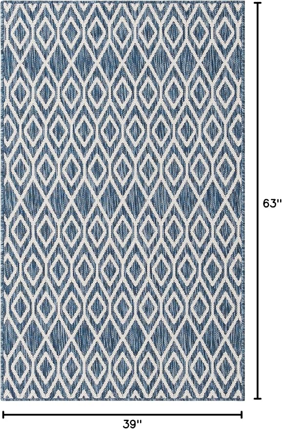 Jill Zarin Outdoor Collection Area Rug - Turks and Caicos (3' 3" x 5' 3" Rectangle Blue/Ivory)