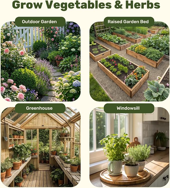 Lush&Dew SeedStack Starter Pair, Gardening Gift, 38 Types Veggie Herb Seeds | Seed Storage Organizer, USA Sourced Heirloom Seed Kit for Planting Outdoors Indoors, Raised Garden Beds, Gift for Women Men