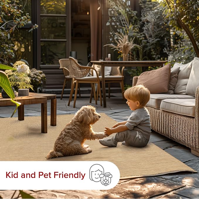 Nuloom Outdoor Performance Collection Nakia Brown/Ivory, 2' x 8', Soft and Cozy, High Traffic, Stain Resistant, Easy Clean, Durable Runner for Indoor/Outdoor Patio, Deck, Porch, Garden, Courtyard