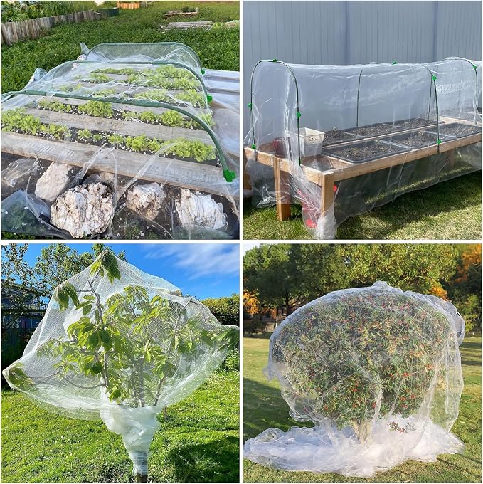 GonLei Garden Netting 2pack 10x25FT Fruits Tree Netting for Garden Protection,Garden Mesh Netting Plants Blueberry Shrubs Berry Barrier Mosquito Vegetables Covers Row Raised Bed Patio Mesh Net