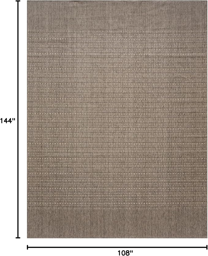 Nourison Home Tulum Brown 9' x 12' Area Rug - Easy Clean, Non Shedding, Bed Room, Living Room, Dining Room, Kitchen (9' x 12')