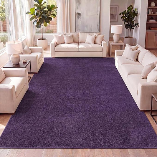 JONATHAN Y Haze Solid Low-Pile Purple Indoor Area Rug 10x14, Coastal,Bohemian,Minimalist,Classic, Easy-Cleaning for Living Room,Bedroom,Kitchen,Pet Friendly,Non-Shedding (SEU100N-14)