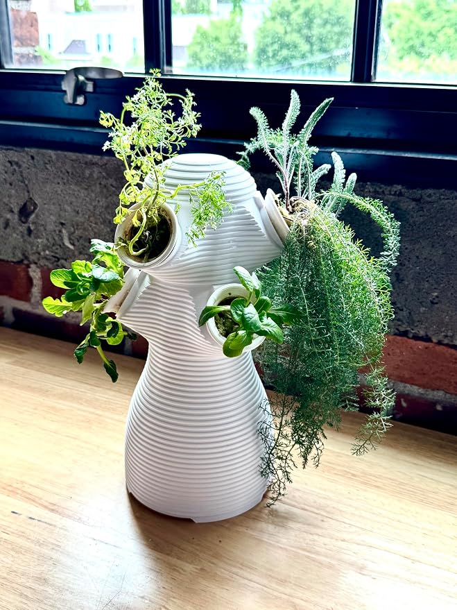 Indoor Desktop Hydroponics Tower System Growing Kit Perfect for Edible Flowers, Herbs, and Vegetables for Homes, Offices, Apartments, and Studios.