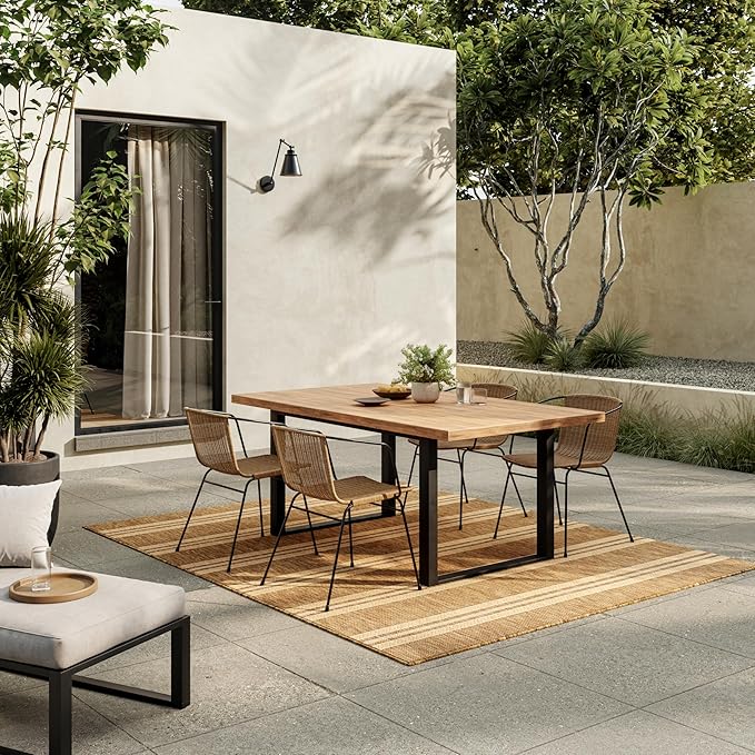 Nourison Home Horizon Indoor/Outdoor Natural 6' x 9' Area Rug - Easy Clean, Non Shedding, Bed Room, Living Room, Dining Room, Kitchen (6' x 9')