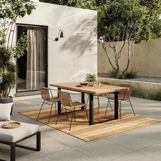 Nourison Home Horizon Indoor/Outdoor Natural 5' x 7' Area Rug - Easy Clean, Non Shedding, Bed Room, Living Room, Dining Room, Kitchen (5' x 7')
