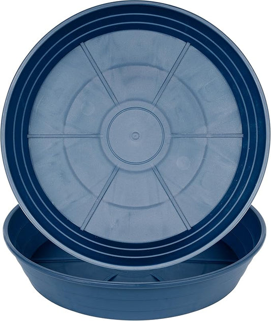 LWALRS Plant Saucer 14 Inch 2 Pack 6 8 10 12 14 16 18 20 25, Plastic Plant Trays for Pots，Extra-Deep Plant Water Dray Tray, Bird Bath Bowl, Heavy Flower Plant Saucers Indoors and Outdoor No Holes