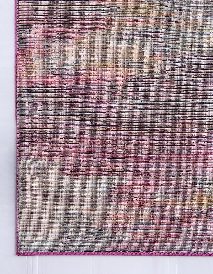 Unique Loom Chromatic Collection Modern Colorful & Vibrant Abstract Area Rug For Any Home Décor (2' 7 x 10' 0 Runner, Multi/ Light Blue)