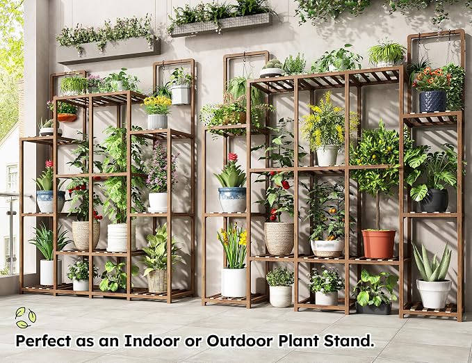 EnHomee 47''H Tall Plant Stand, Indoor Plant Stand with 18-22 Pots, Large Plants Shelves for Living Room, Patio, Balcony, Yard, Garden