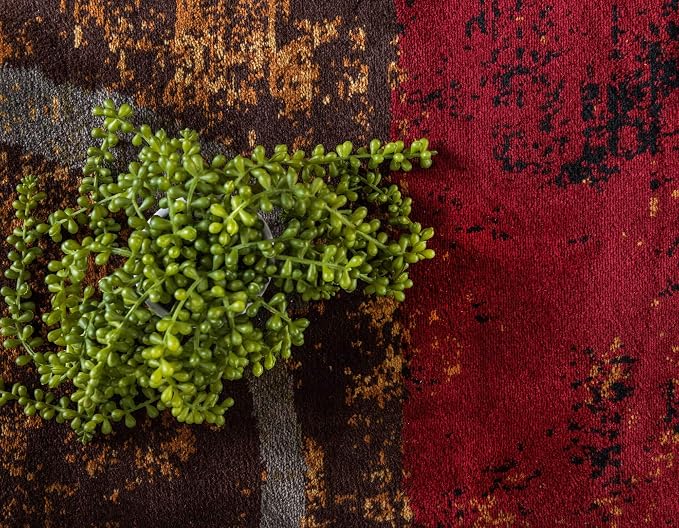 Unique Loom Barista Collection Area Rug - Kouillou (10' x 14' 1" Rectangle, Multi/ Brown)