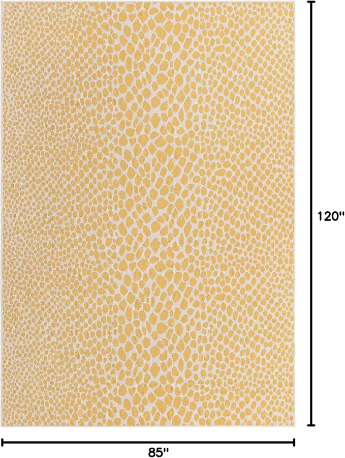 Unique Loom Outdoor Collection Area Rug - Cape Town (7' 1" x 10' Rectangle, Yellow Ivory/ Ivory)