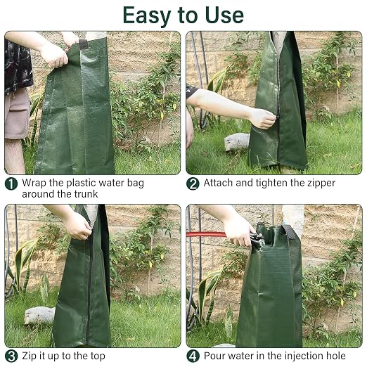 Tree Watering Bags 3 Pack, 20 Gallon Slow Release Gator Bags for Trees, Durable PVC Tree Drip Irrigation Bags with Heavy Duty Zipper, Deep Root Targeting