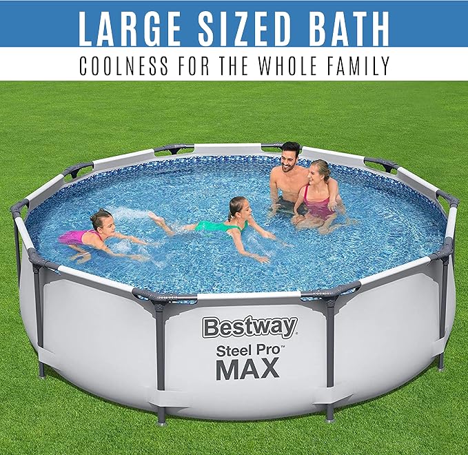 Bestway Swimming Pool Steel Pro MAX 56406 - FrameLink System - Easy to assemble - 305 x 76 cm - Incl. Cleaning Kit