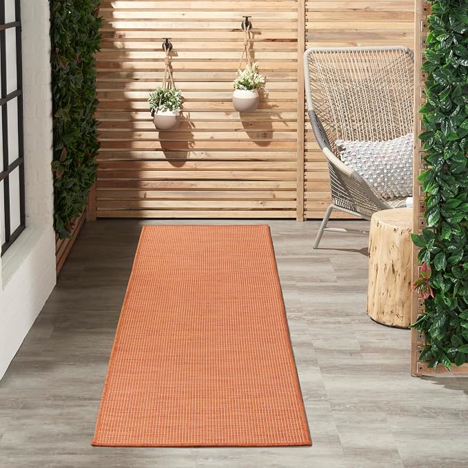 Nourison Home Positano Terracotta 2' x 6' Area Rug - Easy Clean, Non Shedding, Bed Room, Living Room, Dining Room, Kitchen (6' Runner)