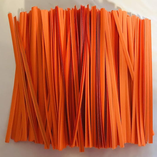 2000 Twist Ties 7" Length Plastic Coated Pater No Rip Cellophane Assorted Colors (Orange)