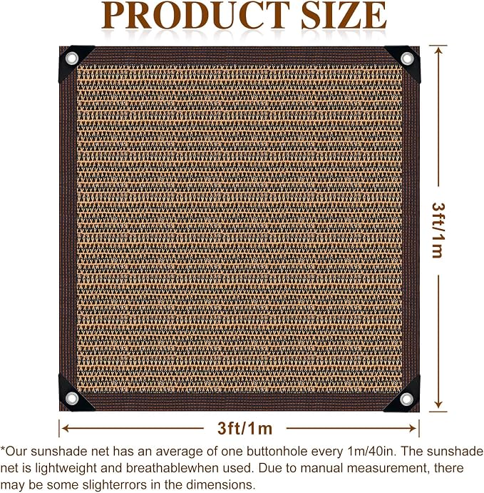 80% Garden Shade Cloth Sun Shade Fabric – UV Resistant Durable Sunblock Netting for Plants, Outdoor Patio, and Greenhouse Coverage