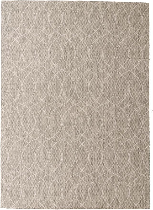 Unique Loom Outdoor Trellis Collection Area Rug - Gitter (10' x 14' 1" Rectangle, Light Gray/ Ivory)