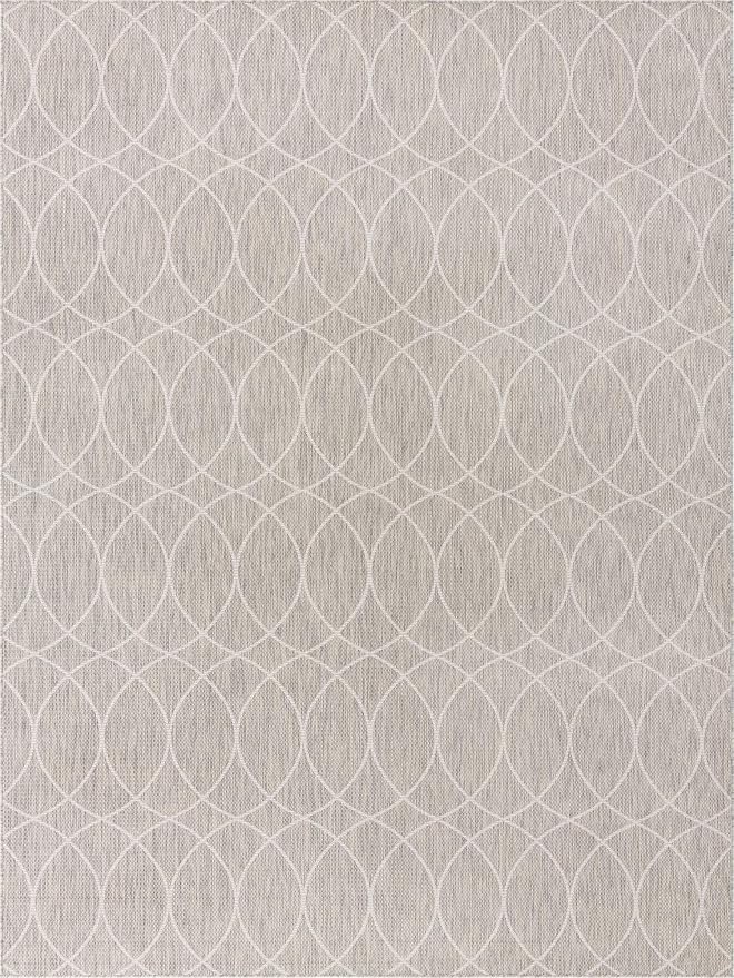 Unique Loom Outdoor Trellis Collection Area Rug - Gitter (9' x 12' Rectangle, Light Gray/ Ivory)