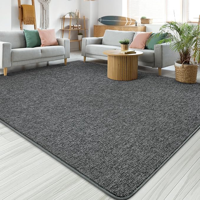 Chicrug Memory Foam 3x5 Area Rugs for Bedroom Living Room Entryway | Low-pile Soft Carpet Rug for Kids Playroom, Floor Rug for Bedside Dorm Dining Room Home, Dark Grey and White