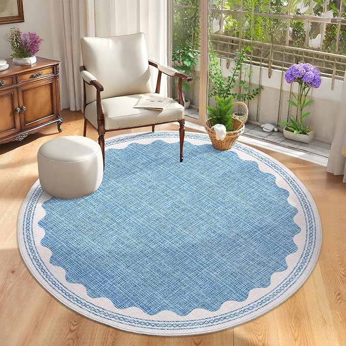 GarveeHome Scalloped Rug
