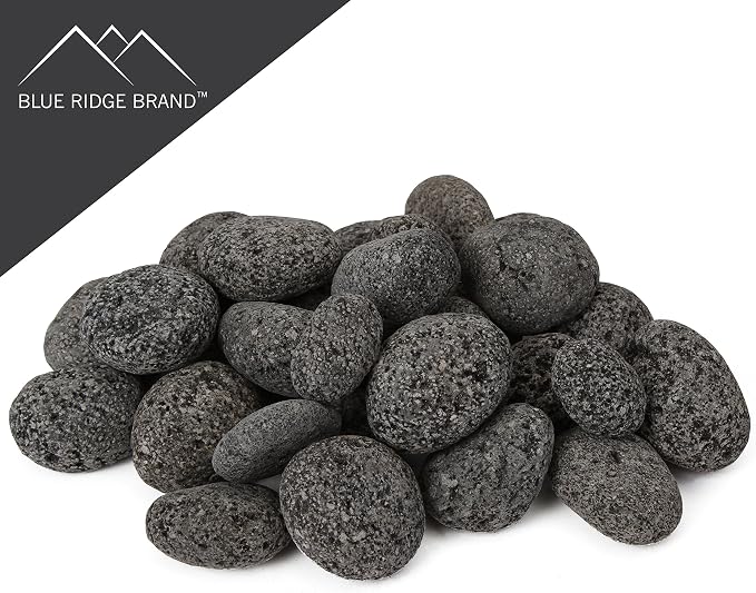 Lava Rock - 25-Pound Tumbled Lava Stones - 1" Black/Gray Lava Pebbles - Volcanic Rock - Landscaping Rocks - Small