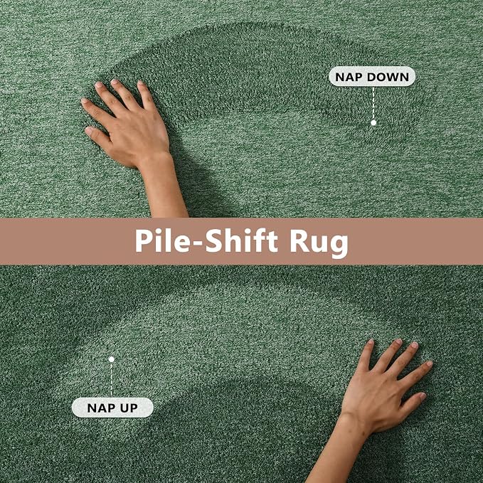 6x9 Large Green/White Area Rug Non-Slip Washable for Living Room Bedroom | Soft丨Stays Put丨Low Pile Thin丨Lays Flat丨Kid & Pet Friendly丨Dorm丨Dining Room丨Nursery丨Playroom丨Indoor丨Laundry丨Carpet丨Home Decor