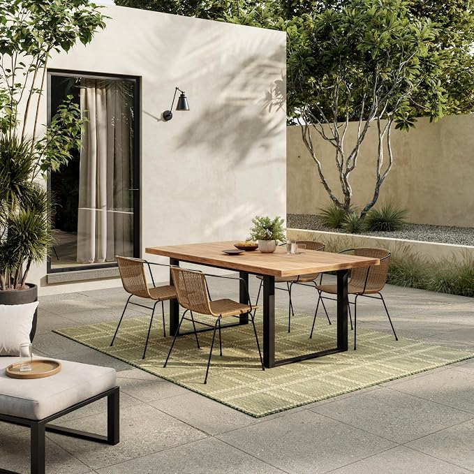 Nourison Home Horizon Indoor/Outdoor Green 5' x 7' Area Rug - Easy Clean, Non Shedding, Bed Room, Living Room, Dining Room, Kitchen (5' x 7')