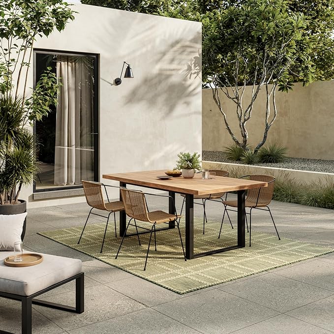 Nourison Home Horizon Indoor/Outdoor Green 6' x 9' Area Rug - Easy Clean, Non Shedding, Bed Room, Living Room, Dining Room, Kitchen (6' x 9')