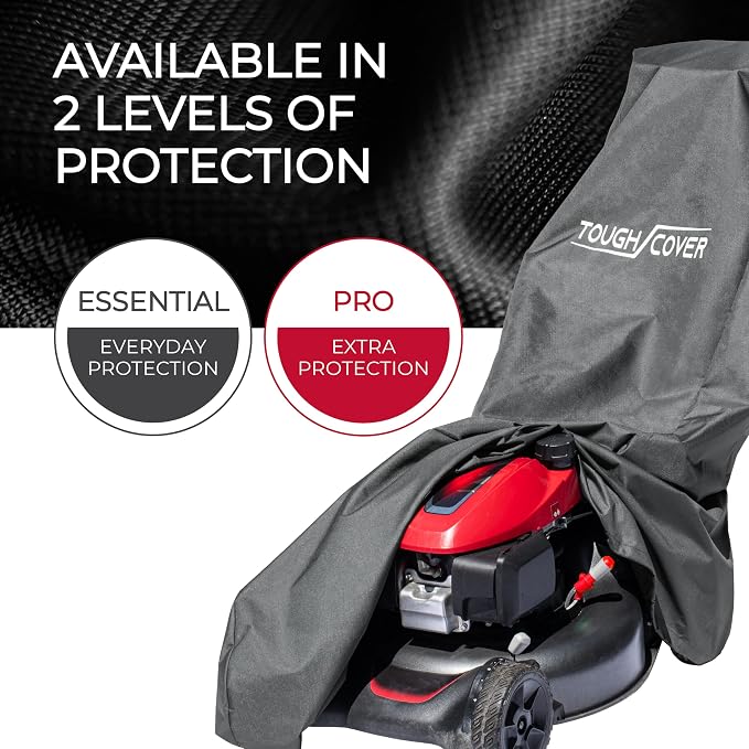 Tough Cover Lawn Mower Cover - Basic Edition, Black, 210D Marine-Grade - Universal Fit for Zero Turn Mower - Storage Bag Included for Lawn Care Accessories - Waterproof Shield for Outdoor Storage