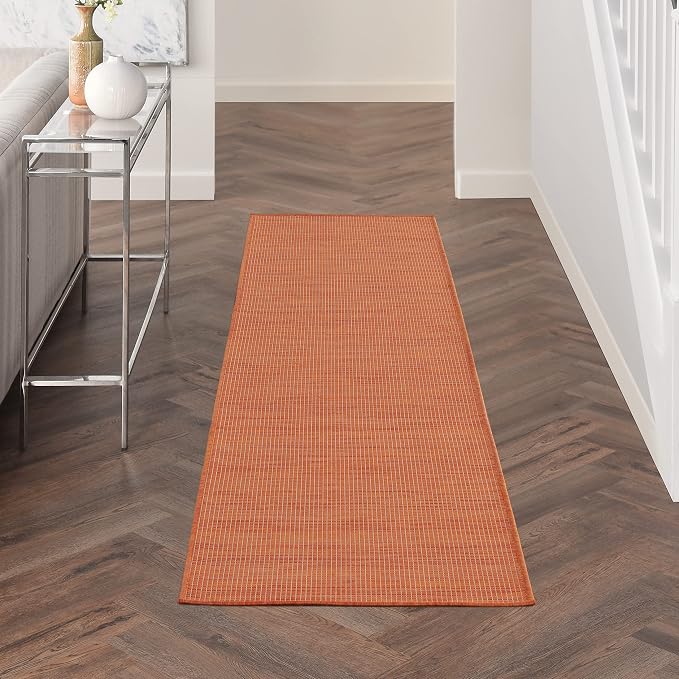 Nourison Home Positano Terracotta 2' x 6' Area Rug - Easy Clean, Non Shedding, Bed Room, Living Room, Dining Room, Kitchen (6' Runner)