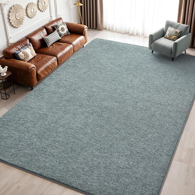 Keeko 3x5 Area Rugs for Living Room,Soft Washable Memory Foam Bedroom Rug | Indoor Throw Rug Low Pile Minimalist Non Slip Carpet for Kids Nursery Classroom Dorm Room Home Decor Grey-green and White