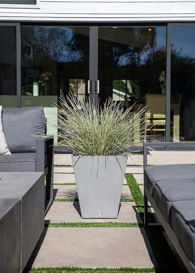 Veradek Pure Series Nobleton Plastic Planter - Large Pots for Indoor or Outdoor Porch/Patio | Durable All-Weather Use with Drainage Holes | Modern Planter Décor for Flowers, Shrubs, Trees