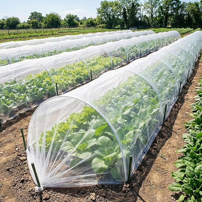 HOOPLE Garden Netting, 4 FT x 10 FT Ultra-Fine Mesh Plant Cover, Bug Netting for Garden, Insect Pest Barrier Row Cover for Vegetables, Fruits & Flowers, Lightweight Breathable Garden Mesh