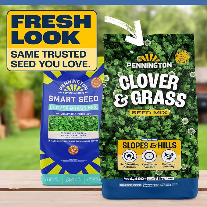 Pennington Clover + Grass Mix, Clover Seeds for Lawn, 7 LB
