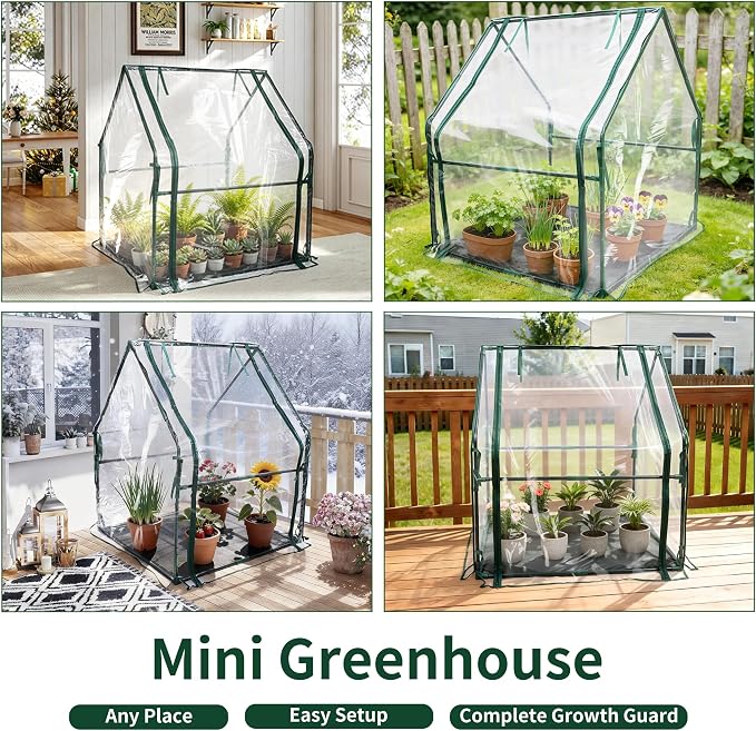 PROWORX Mini Greenhouse 36"x36"x42" Plant Cover Tent Seed Starting Waterproof Floor Mat Small Plant Tent for Use on Patio Balcony Porch & Indoors/Outdoors
