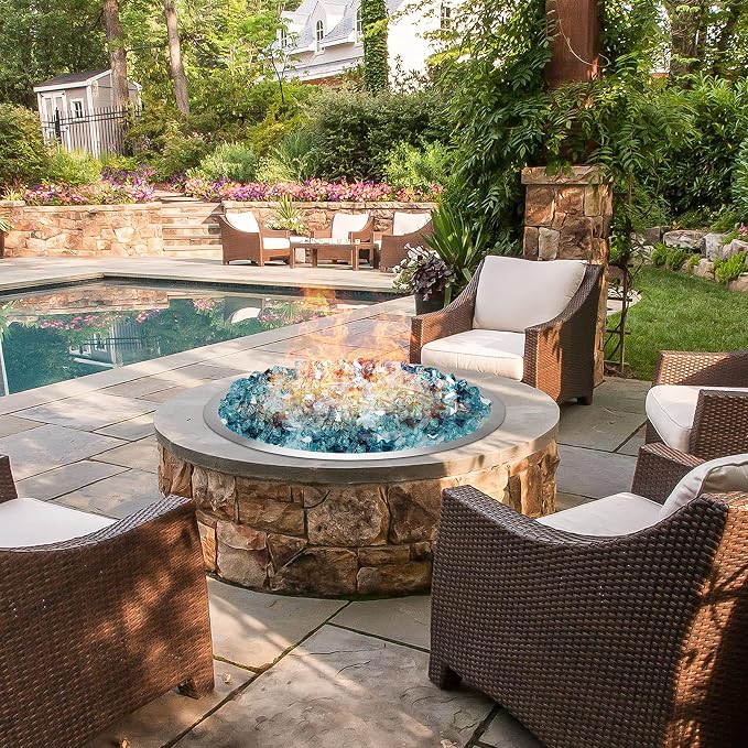 Stanbroil 25 Inch Drop-in Fire Pit Pan, Gas Fire Pit Burner Inserted for Propane & Natural Gas, BTU 147,000 Max