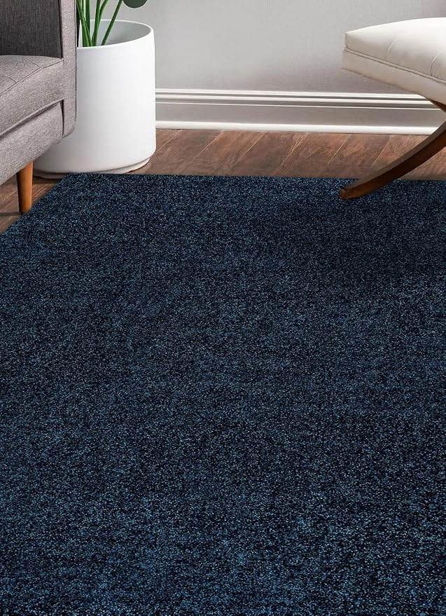 JONATHAN Y Haze Solid Low-Pile Navy Runner Rug 2x8, Coastal,Bohemian,Minimalist,Classic, Easy-Cleaning for Living Room,Bedroom,Kitchen,Pet Friendly,Non-Shedding (SEU100C-28)