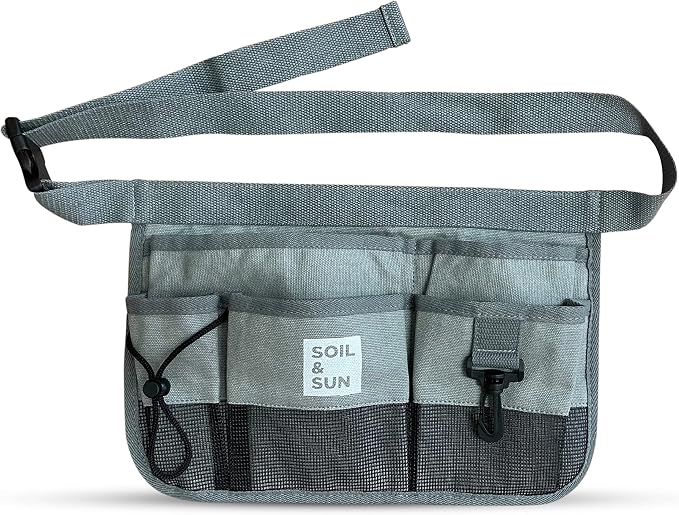 Soil and Sun canvas garden tool belt apron with multiple pockets
