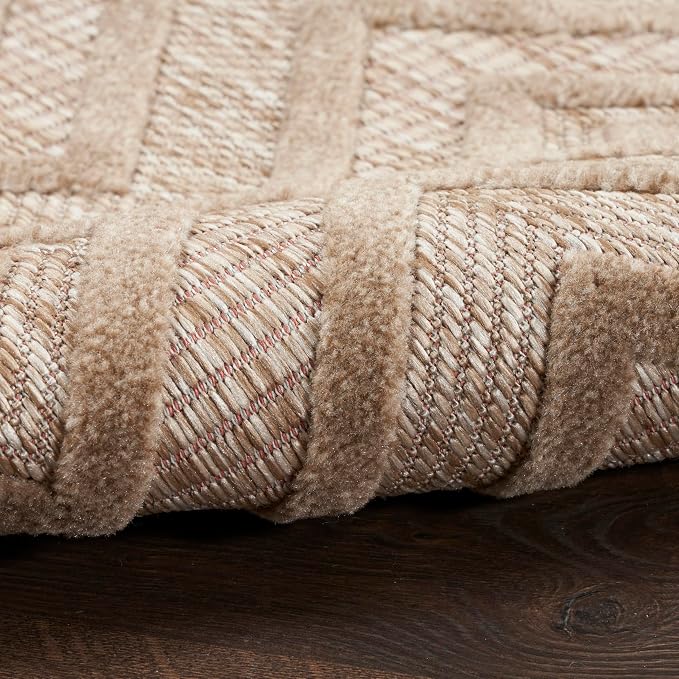 Nourison Home Versatile Natural Beige 6' x 9' Area Rug - Easy Clean, Non Shedding, Bed Room, Living Room, Dining Room, Kitchen (6' x 9')