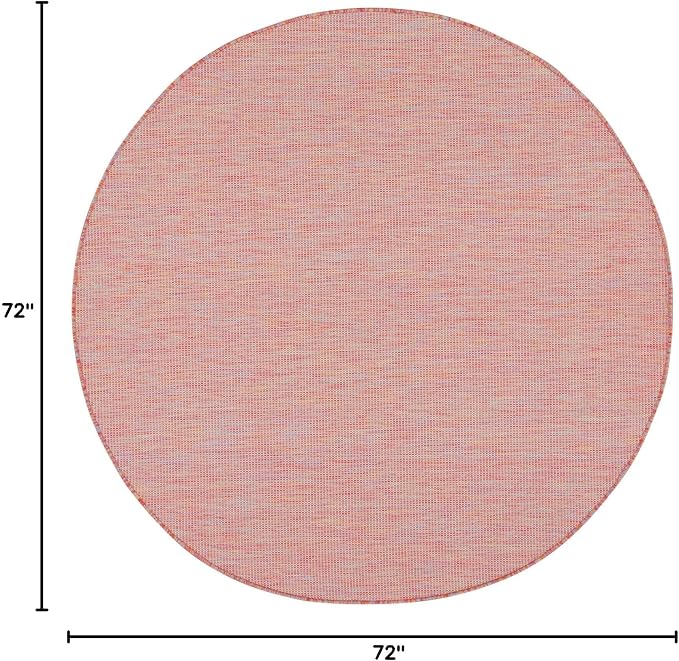 Nourison Home Positano Rainbow 6' x Round Area Rug - Easy Clean, Non Shedding, Bed Room, Living Room, Dining Room, Kitchen (6' x Round)