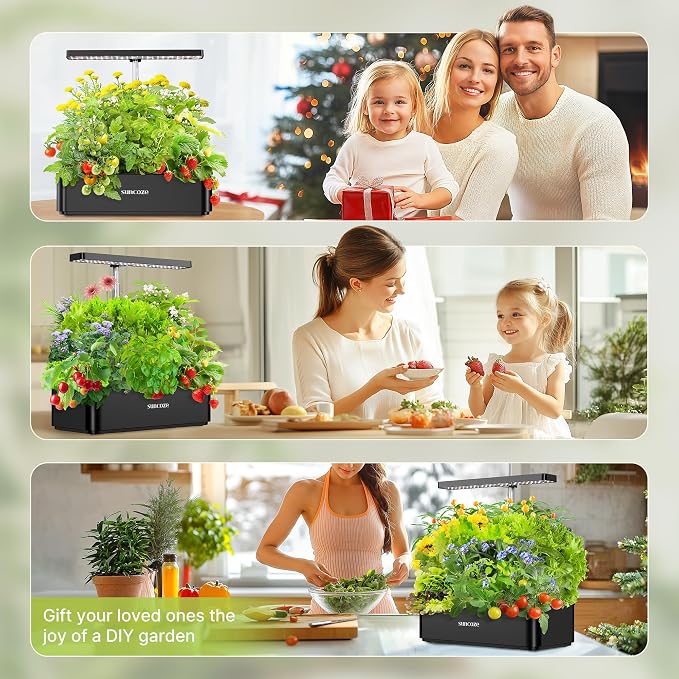 SUNCOZE Hydroponics Growing System Kit 12 Pods & 160pcs Hydroponic Pods Supplies