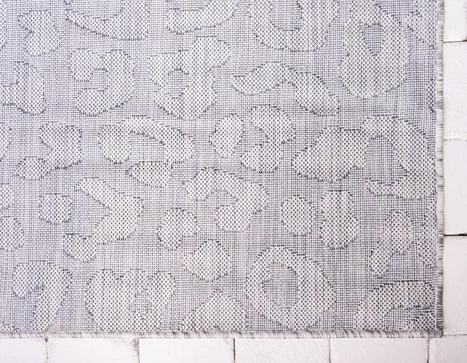 Unique Loom Outdoor Safari Collection Area Rug - Leopard (10' x 13' Rectangle, Light Gray/ Gray)
