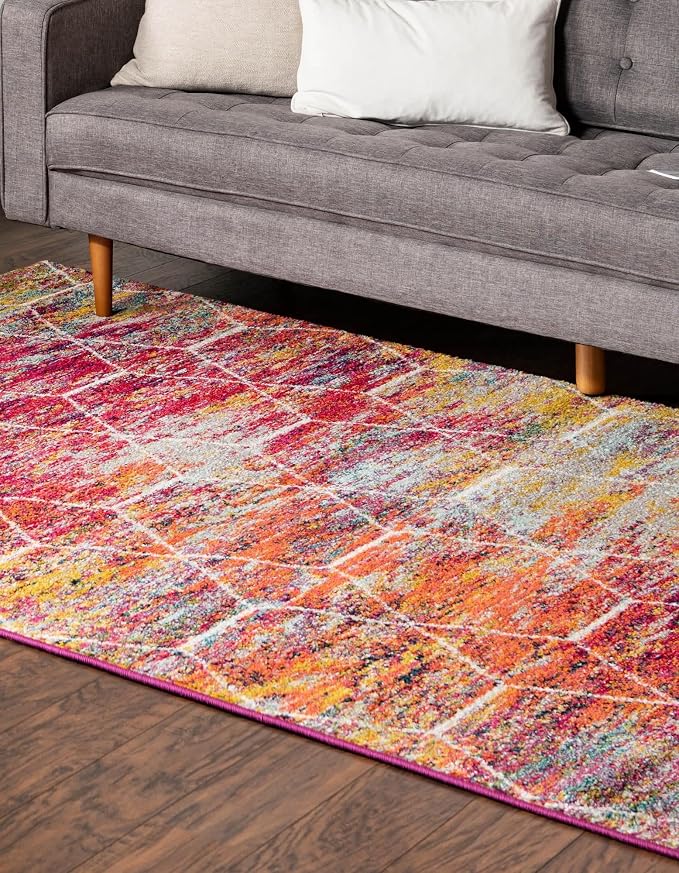 Unique Loom Trellis Frieze Collection Area Rug - Geometric (10' x 14', Multi/ Ivory)