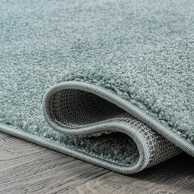 JONATHAN Y Haze Solid Low-Pile Aqua Blue Indoor Area Rug 4x6, Coastal,Bohemian,Minimalist,Classic, Easy-Cleaning for Living Room,Bedroom,Kitchen,Pet Friendly,Non-Shedding (SEU100S-4)