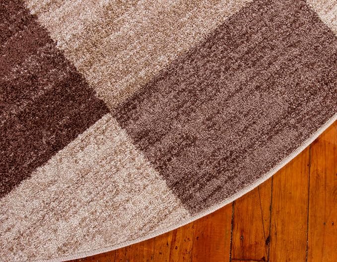 Unique Loom Autumn Collection Area Rug - Providence (3' 3" Round, Light Brown/ Beige)