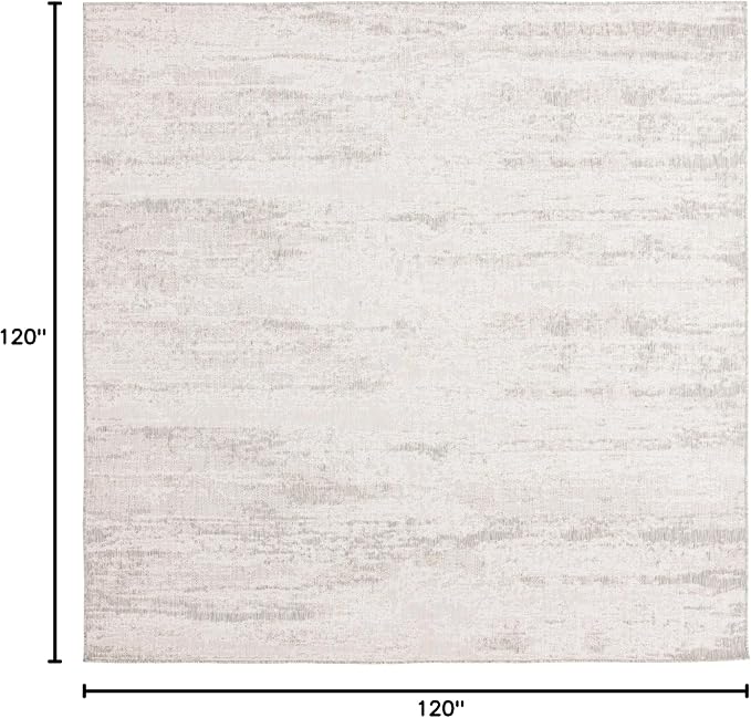 Unique Loom Outdoor Modern Collection Area Rug - Cartago (10' Square, Gray/ Ivory)