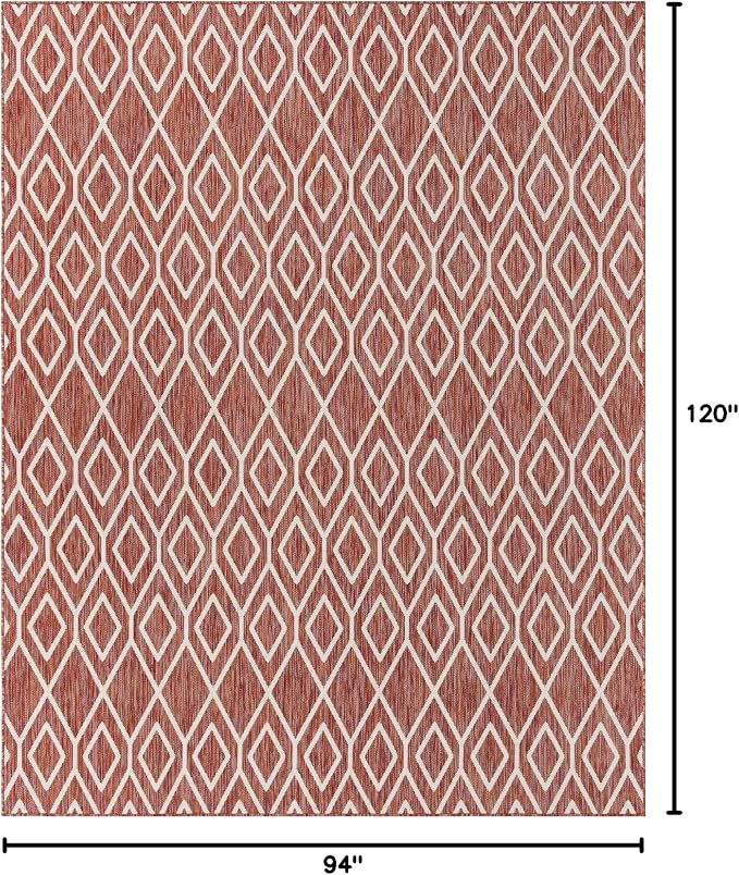 Jill Zarin Outdoor Collection Area Rug - Turks and Caicos (7' 10" x 10' Rectangle Rust Red/Ivory)
