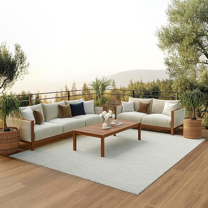 Nourison Home Positano Light Grey 9' x 12' Area Rug - Easy Clean, Non Shedding, Bed Room, Living Room, Dining Room, Kitchen (9' x 12')