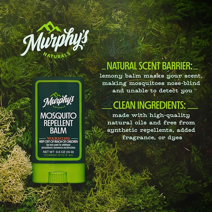 Murphy's Naturals Mosquito Repellent Balm Stick, Plant-Based Ingredients, Travel-Pocket Size, 0.5oz Each, 6-Pack