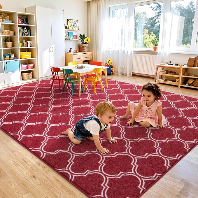 Keeko 6x9 Area Rugs for Living Room,Soft Washable Memory Foam Bedroom Rug | Indoor Throw Rug Low Pile Minimalist Non Slip Carpet for Kids Nursery Classroom Dorm Room Home Decor